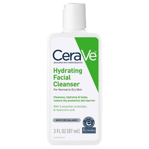 Sữa rửa mặt cho da khô nhạy cảm Cerave Hydrating Facial Cleanser for Normal to Dry Skin (87ml)