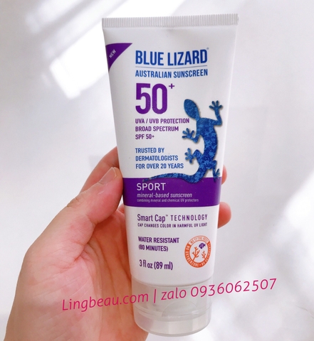 Kem chống nắng thể thao Blue Lizard Australian Sunscreen Sport Original SPF 50 (89ml)