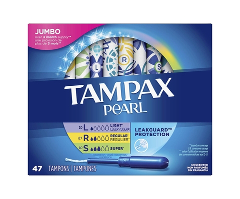 Băng vệ sinh tampon Tampax Pearl (47 cái)