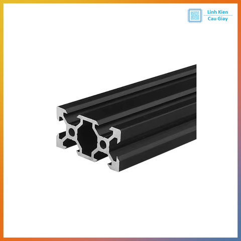 Nhôm định hình V slot 2040 Anot đen (1m)