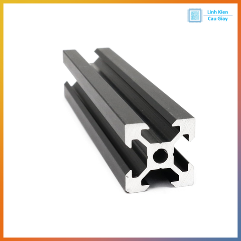 Nhôm định hình V Slot 2020 Anot đen (Giá 1m)