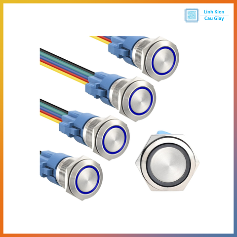 Nút nhấn kim loại 16mm có đèn Nhấn đề