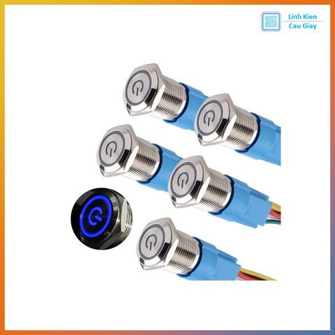 Nút nhấn kim loại 16mm có đèn Power Nhấn đề