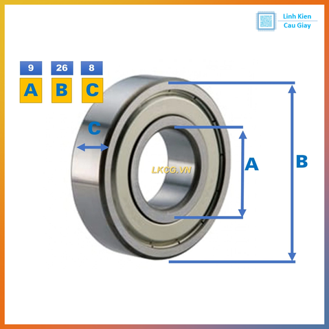 Vòng bi, ổ bi 629ZZ【9*26*8】
