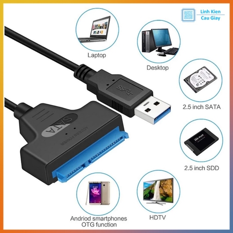 Cáp nối ổ cứng USB 3.0 to SATA3 2.5 inch và 3.5 inch – Hỗ trợ SSD và HDD tốc độ cao