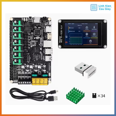 Combo bo mạch điều khiển máy in 3D MKS SKIPR 3D Klipper và màn hình MKS Pi TS3.5