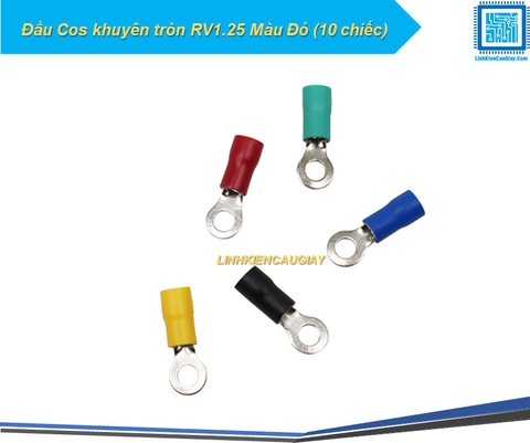 Đầu Cos khuyên tròn RV1.25 Màu Đỏ (10 chiếc)