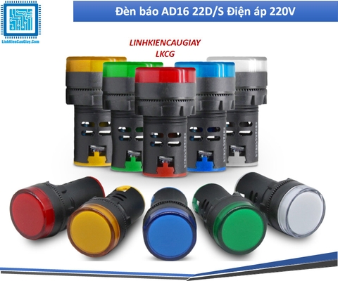 Đèn báo phi 22mm AD16 22D/S Điện áp 220V