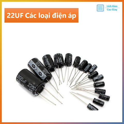 Linh kiện Tụ Hóa 22UF 10v, 16v, 25v, 35v, 50v (Sl 10c)
