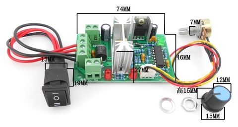 MẠCH ĐIỀU KHIỂN TỐC ĐỘ VÀ ĐẢO CHIỀU ĐỘNG CƠ DC 10V-36V 150W