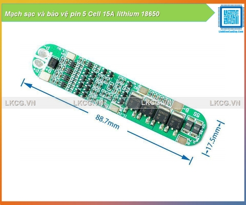 Mạch sạc và bảo vệ pin 5 Cell 15A lithium 18650