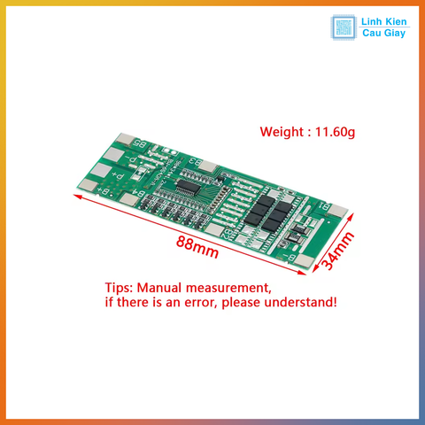 Mạch sạc và bảo vệ pin 6 Cell 20A lithium 18650