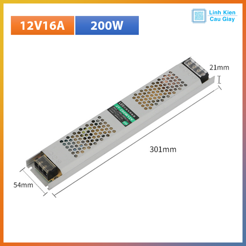 Nguồn led 12V mỏng 12,5A - 16,7A  - 25A dùng cho đèn led