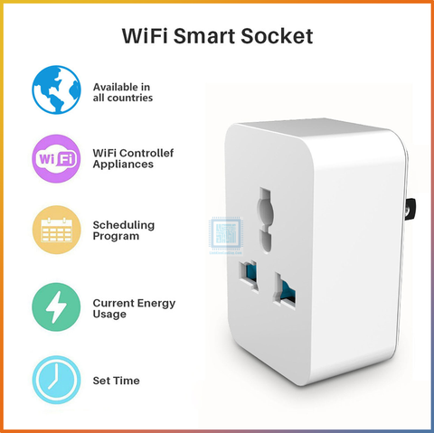 Ổ Cắm Thông Minh Wifi Tuya Smartlife 10A,15A Có Đo Công Suất