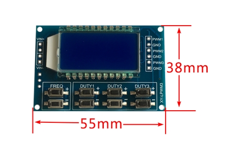 Module tạo xung PWM 3 kênh hiển thị LCD