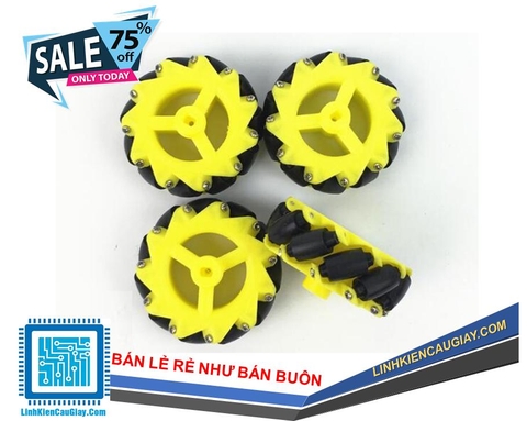 Bánh Xe Mecanum Đa Hướng 80mm (Gồm 4 bánh)