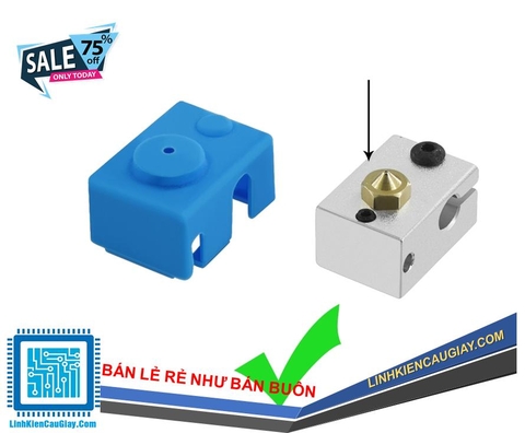 Vỏ silicon giữ nhiệt đầu nhôm gia nhiệt E3D V6 PT100