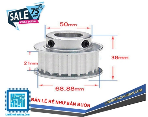 Puly 5M kiểu BF 44 răng Rộng 15mm