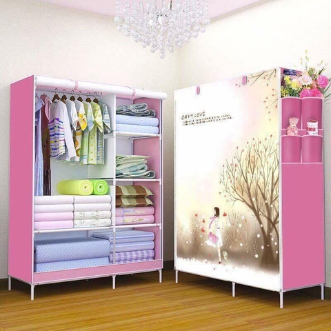 Tủ quần áo cho bé gái màu hồng