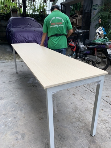 Bàn làm việc chân sắt 2m4 x 60 khung lắp ráp giá rẻ : BS - 2460