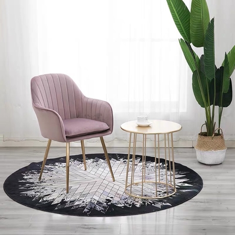 Ghế ăn bọc nhung chân mạ vàng – Mã : E285