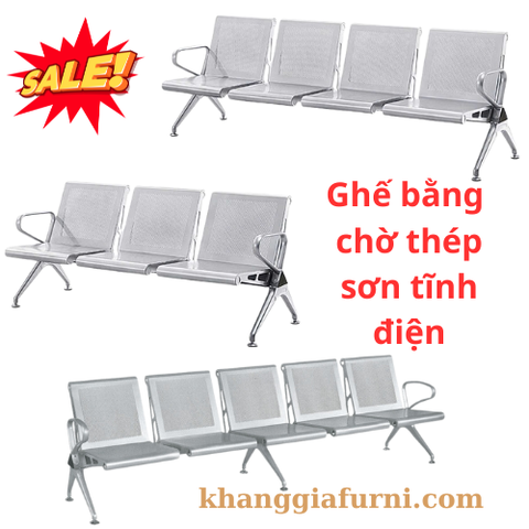 Ghế băng chờ thép sơn tĩnh điện: KG - M03