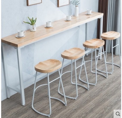 Ghế bar  bằng gỗ và kim loại nguyên khối - Mã : 341