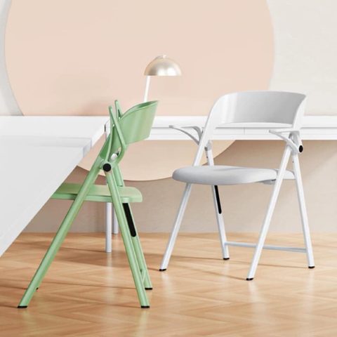 Ghế gấp nhựa chân sắt có tay hiện đại: KG - E77
