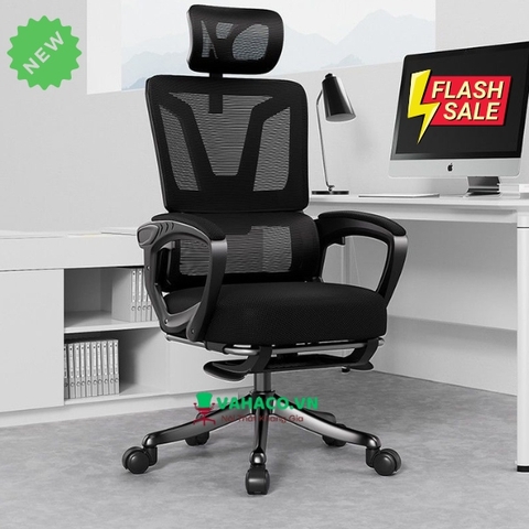 Ghế Lưới Công Thái Học Ngả Nằm Gác Chân Khung Đen: KG - S06 - 1