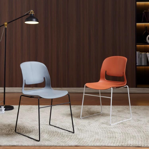 Ghế nhựa chân sắt sơn tĩnh điện hiện đại: KG - E80