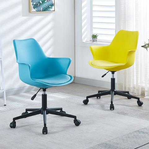 Ghế nhựa lót nệm chân xoay nhiều màu: KG - E78