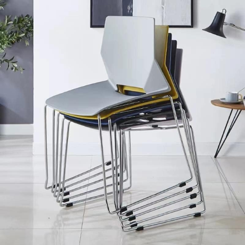 Ghế nhựa xếp chồng chân mạ crome: KG - E79