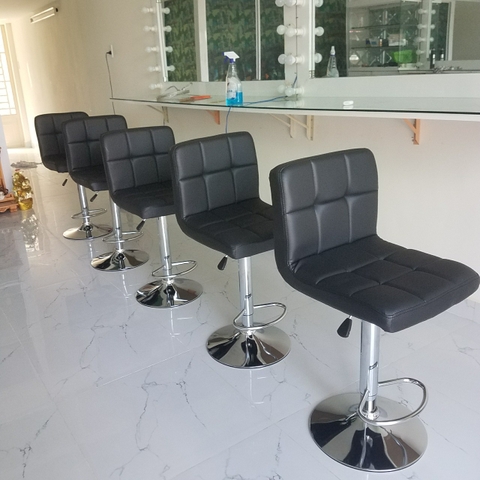 Ghế quầy bar bọc da màu theo yêu cầu : KG - D880
