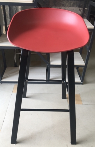 Ghế quầy bar Stools mặt nhựa chân sắt nhiều màu – Mã 811B