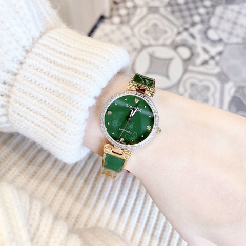 Đồng hồ nữ Sunrise mặt Xanh Lá size 30mm
