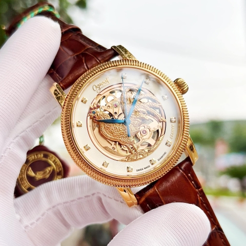 Đồng hồ nam Ogival gà Kim Kê - Gà Trống Thần Tài OG358.37AGR-GL