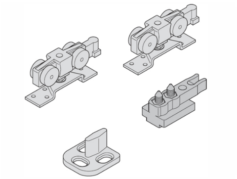 Bộ phụ kiện cửa trượt Silent 60/A (60kg) 489.40.020 Hafele