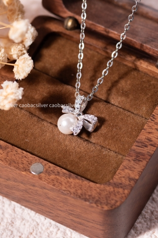 Dây chuyền bạc Việt Nam Ngọc trai Freshwater Chic Tie