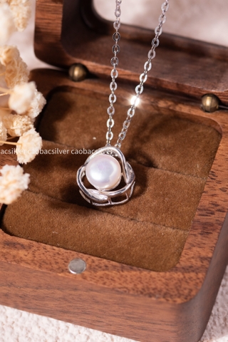 Dây chuyền bạc Việt Nam Ngọc trai Freshwater Ripple
