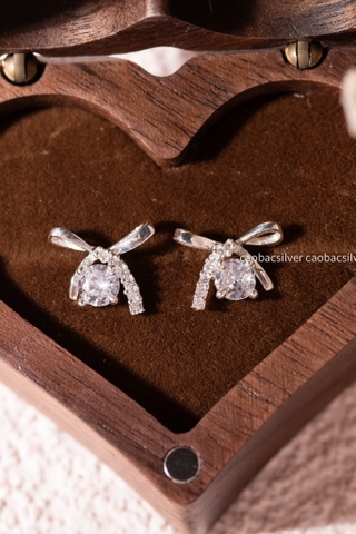 Khuyên tai bạc Việt Nam Ribbon Glow