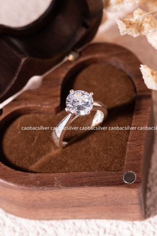 Nhẫn bạc Việt Nam Solitaire Wish