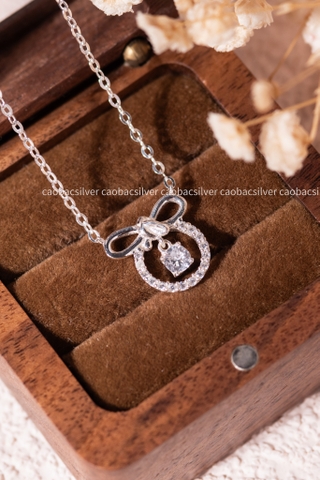 Dây chuyền bạc Việt Nam Ribbon Hug