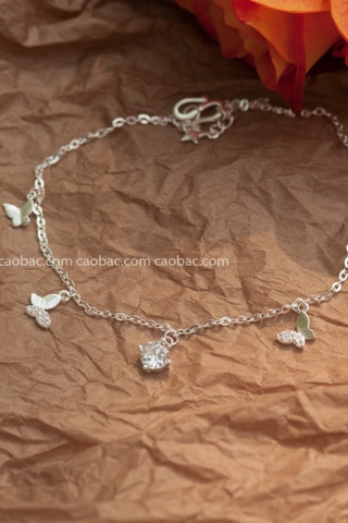 Lắc chân bạc Việt Nam Butterfly Heart