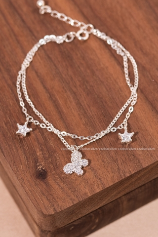 Lắc chân bạc Việt Nam Star & Butterfly