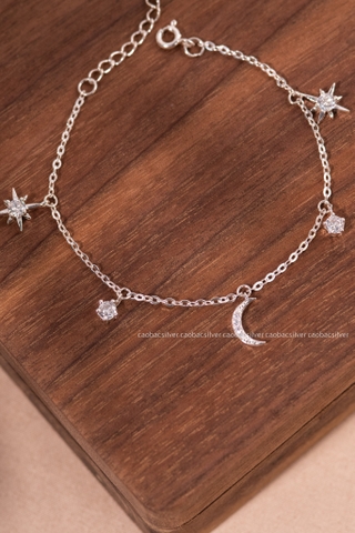 Lắc chân bạc Việt Nam trăng sao lấp lánh