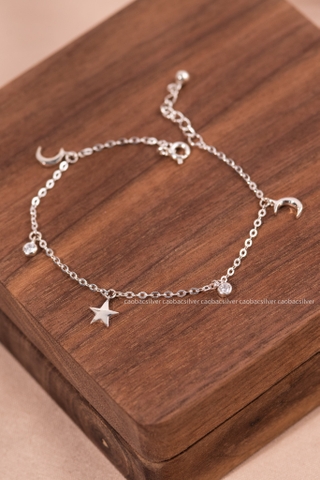 Lắc chân bạc Việt Nam trăng sao ổ đá rơi