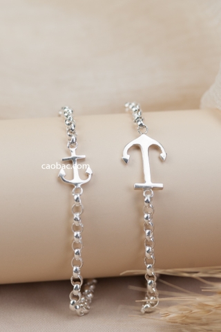 Lắc tay đôi bạc Việt Nam mỏ neo