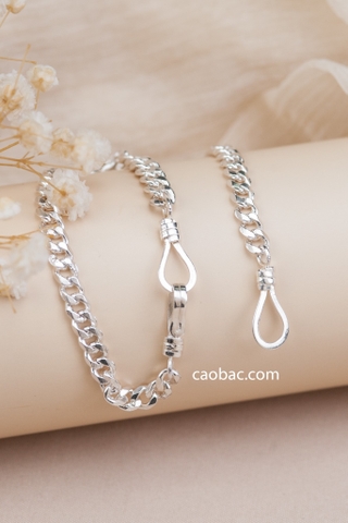 Lắc tay đôi bạc Việt Nam móc câu