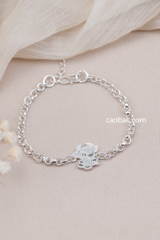 Lắc trẻ em bạc Việt Nam mắt tròn con giáp