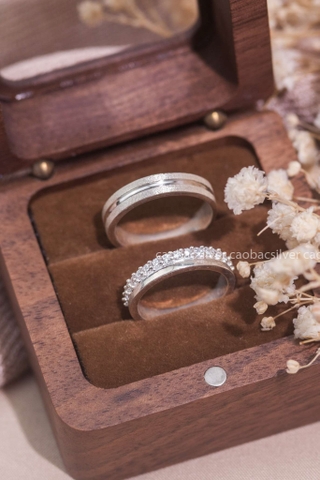 Nhẫn đôi bạc Việt Nam Fancy Couple Rings (304)